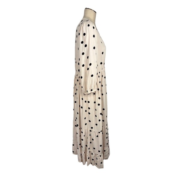Seraphine Womens 14 Polka Dot Tiered Maternity Midi Dress Button Front Nursing - Picture 9 of 13
